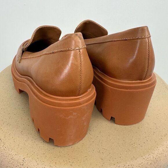 Schutz Women’s 90s Viola Tractor Leather Chunky Lug Sole Flat in Tan Rust Honey - Picture 11 of 13